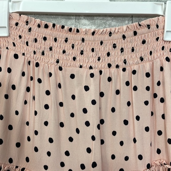 Maurices Pink Polka Dot Tiered Skirt - Picture 2 of 4